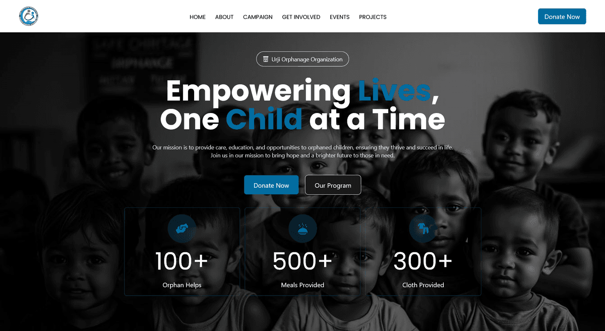 Urji Orphanage Website